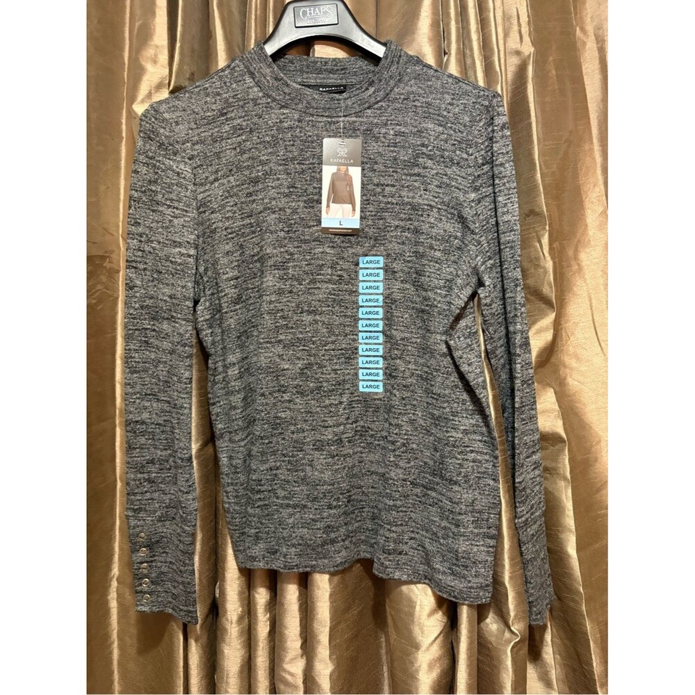 Rafaella Heathered Gray Crewneck Sweater #1943